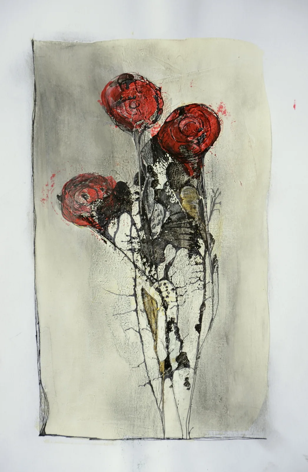 ein Paar blumen,acryl ,tusche auf papier,din a 4 ,2013